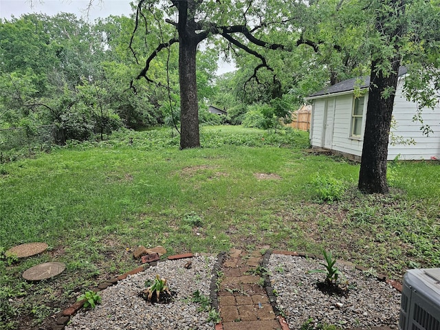 view of yard with fence