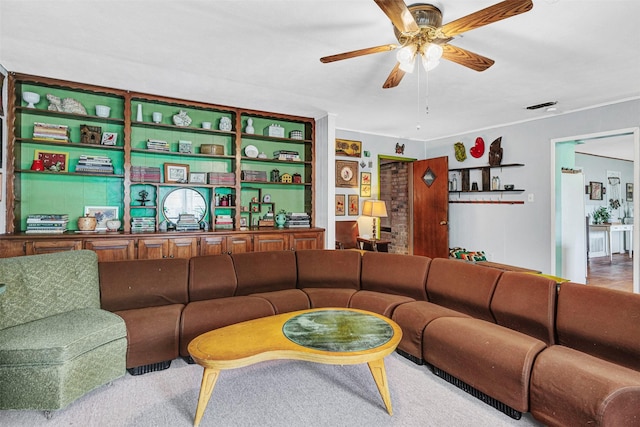 208 Johnson St, Seagoville, TX 75159 - living area featuring a ceiling fan