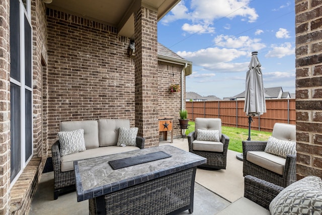 401 Willow Run, Prosper, TX 75078 - view of patio / terrace featuring outdoor lounge area