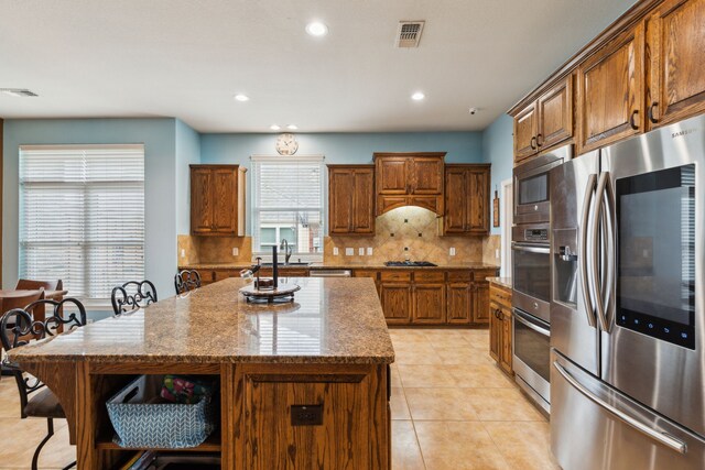 401 Willow Run, Prosper, TX 75078 - full bath featuring a marble finish shower, a soaking tub, and tile patterned floors