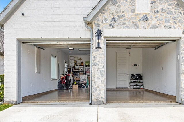 garage with driveway
