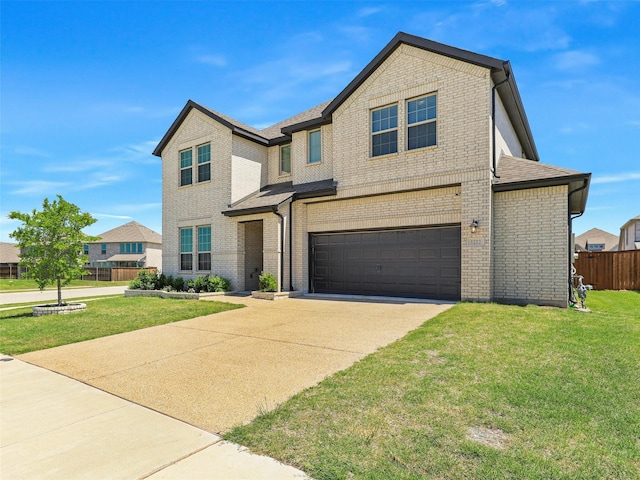 3222 Roy Alton, Melissa, TX 75454 - traditional home featuring fence, brick siding, a garage, a front yard, and concrete driveway