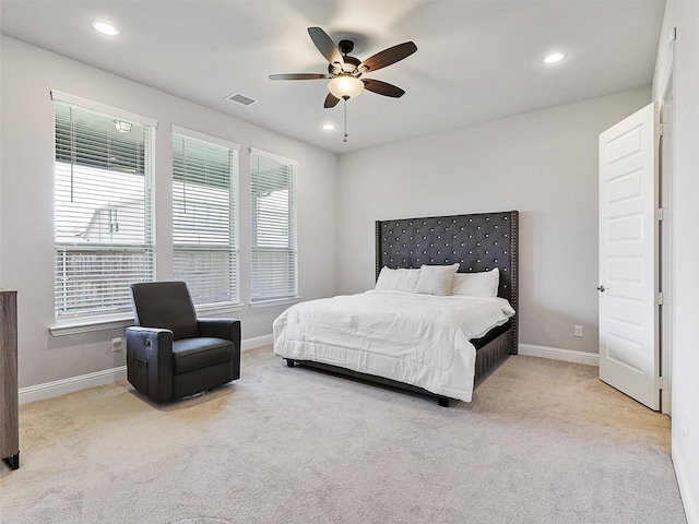 3222 Roy Alton, Melissa, TX 75454 - bedroom with baseboards, carpet flooring, recessed lighting, and visible vents