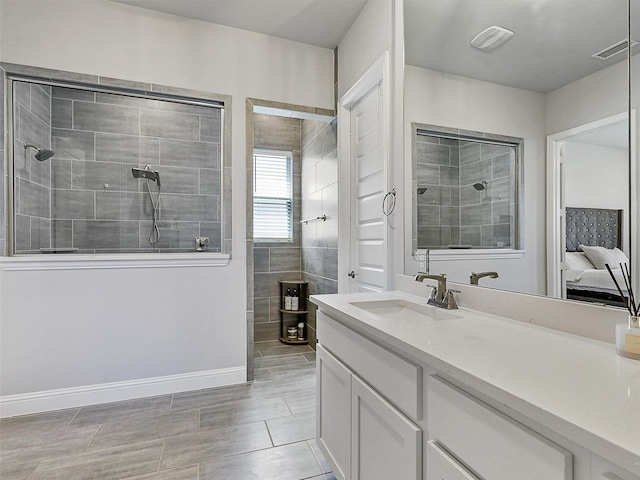 3222 Roy Alton, Melissa, TX 75454 - ensuite bathroom with vanity, visible vents, baseboards, a walk in shower, and ensuite bath