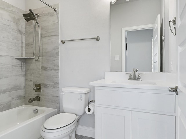 3222 Roy Alton, Melissa, TX 75454 - bathroom with shower / bathtub combination, toilet, baseboards, and vanity