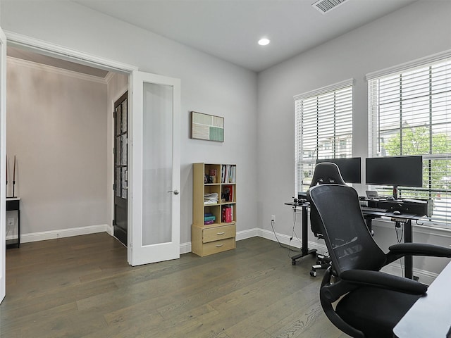 3222 Roy Alton, Melissa, TX 75454 - office space with recessed lighting, baseboards, and wood finished floors