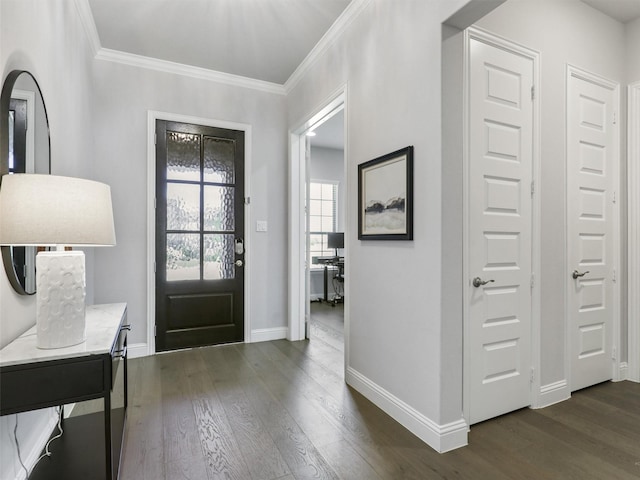 3222 Roy Alton, Melissa, TX 75454 - entrance foyer with crown molding, baseboards, and dark wood-type flooring
