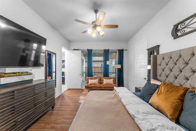 8321 Pine Island Way, Mckinney, TX 75071 - bedroom featuring dark wood finished floors and ceiling fan