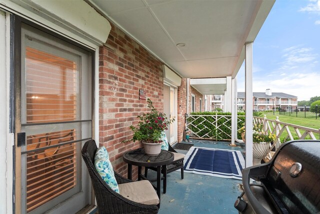 balcony featuring grilling area