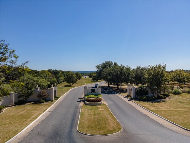 view of street featuring curbs