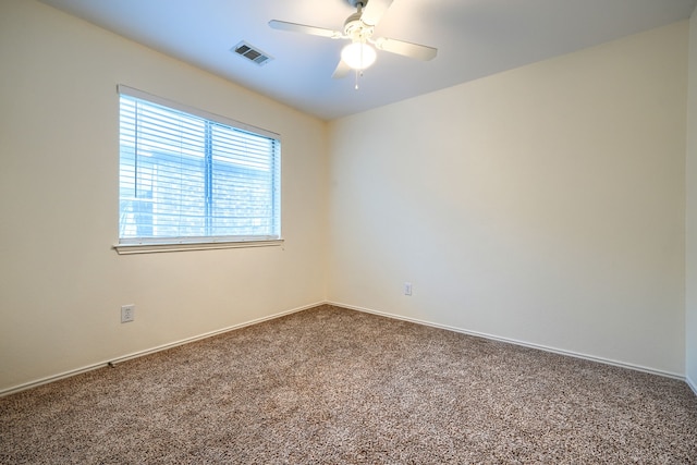 9104 Chesapeake Ln, Mckinney, TX 75071 - unfurnished room with dark carpet, ceiling fan, and baseboards