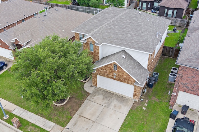 bird's eye view with a residential view
