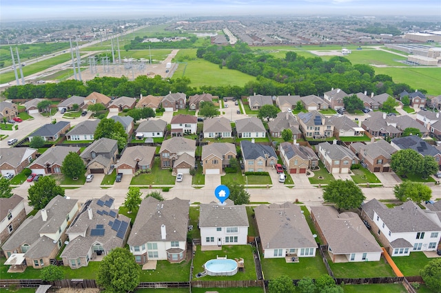 bird's eye view with a residential view
