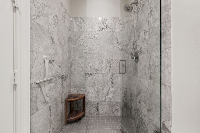 bathroom featuring a stall shower