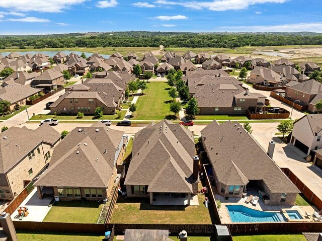 drone / aerial view with a residential view