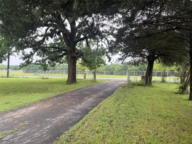 view of road with a rural view