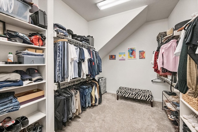 spacious closet with carpet flooring