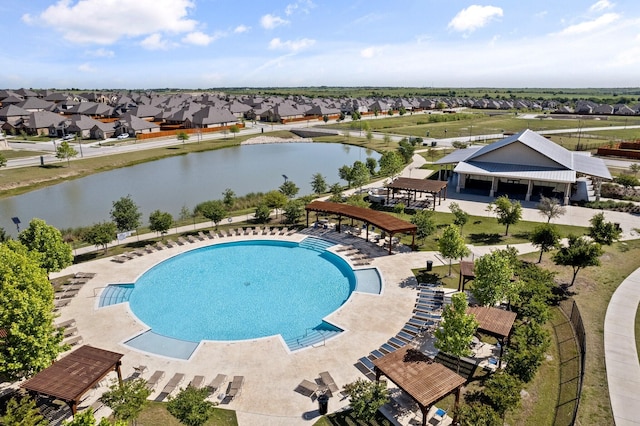 15036 Amber Sky Dr, Aledo, TX 76008 - community pool with a water view, a pergola, and a residential view