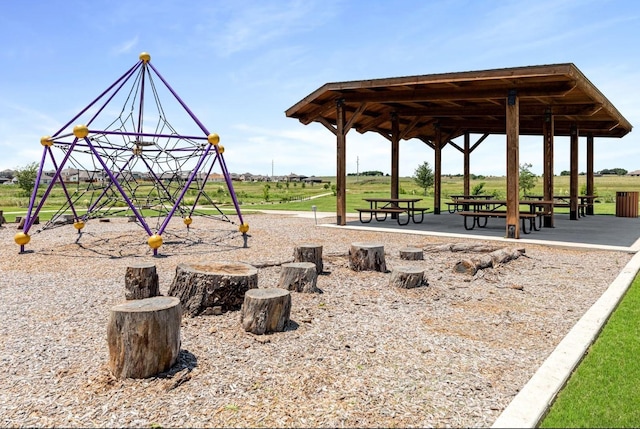 community jungle gym featuring a gazebo