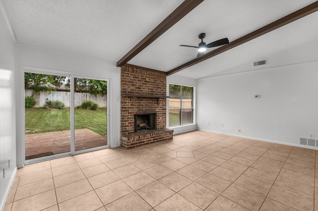 6920 Bennington Dr, Watauga, TX 76148 - unfurnished living room with visible vents, a healthy amount of sunlight, and light tile patterned floors
