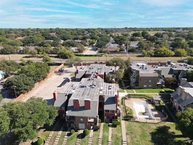 aerial view with a residential view