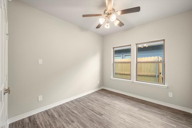 343 Preston Rd, Mabank, TX 75147 - empty room featuring baseboards, ceiling fan, and wood finished floors