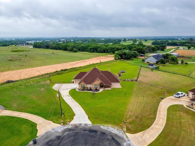 drone / aerial view featuring a rural view