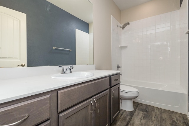 146 Willowbend Loop, Mabank, TX 75156 - bathroom with vanity, wood finished floors, bathing tub / shower combination, and toilet