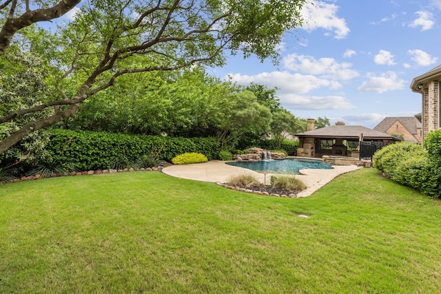 280 Gentry Dr, Prosper, TX 75078 - pool with a gazebo, a patio area, and a yard