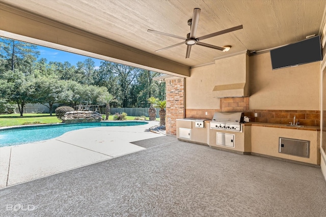 11 Chapel Creek Ln, Shreveport, LA 71106 - view of patio featuring ceiling fan and a sink