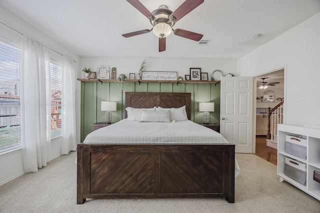 3949 Sunnygate Dr, Fort Worth, TX 76262 - carpeted bedroom featuring a ceiling fan