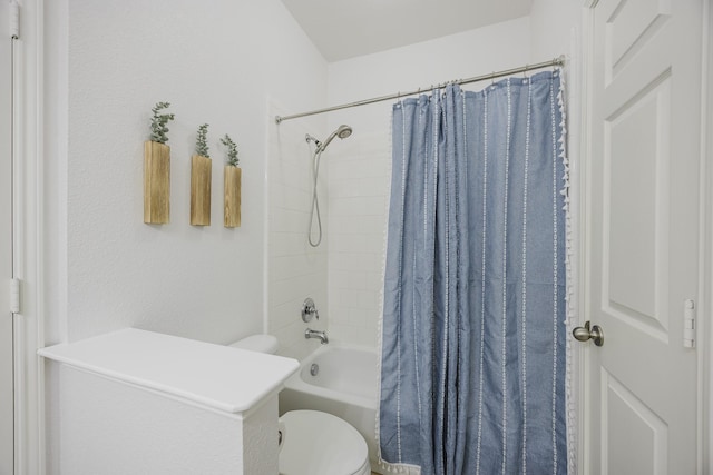 3949 Sunnygate Dr, Fort Worth, TX 76262 - bathroom featuring toilet and shower / bath combo