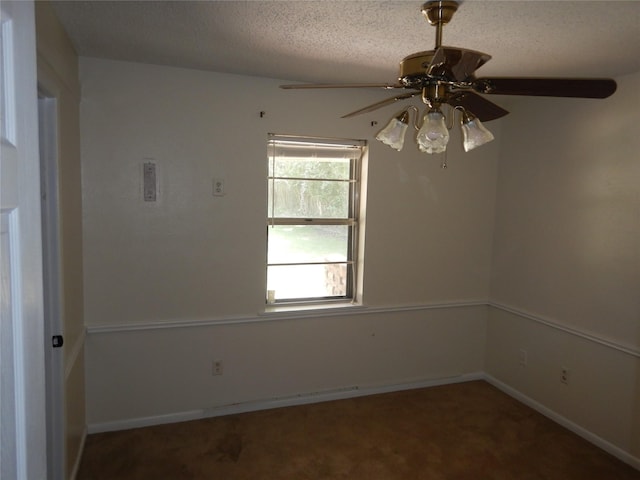8157 Hobbs Dr, Shreveport, LA 71129 - carpeted empty room with baseboards, a textured ceiling, and ceiling fan