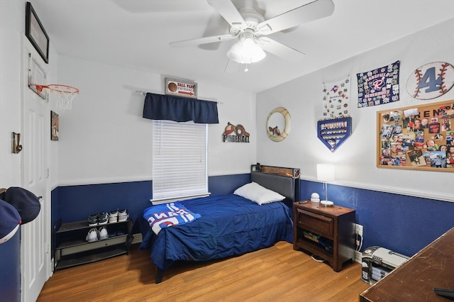 4610 Bluebird Ln, Mansfield, TX 76063 - bedroom featuring wood finished floors and ceiling fan