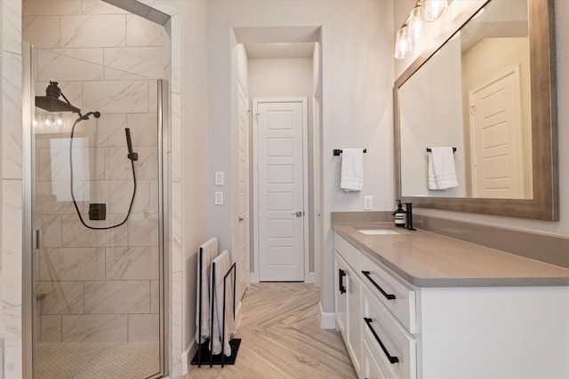 3320 Alexandra Ln, Celina, TX 75009 - full bath with a shower stall, vanity, and baseboards