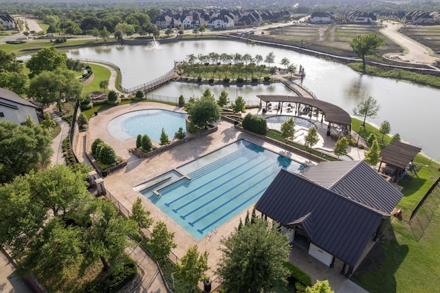 3320 Alexandra Ln, Celina, TX 75009 - aerial view of a pool area and a large body of water