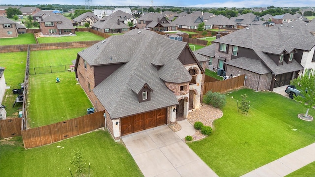 aerial view with a residential view