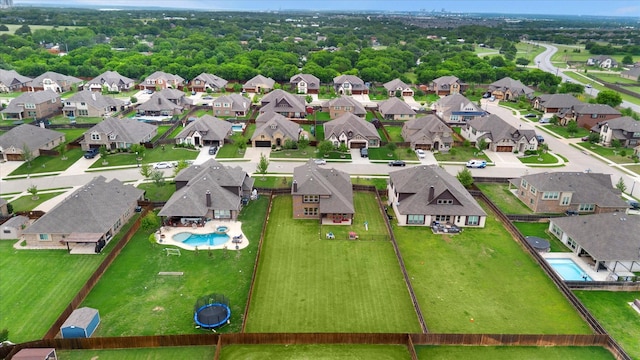 drone / aerial view with a residential view
