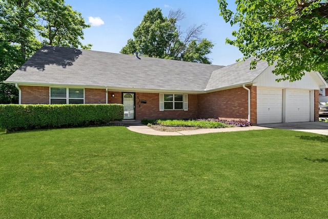 5228 Rutland Ave, Fort Worth, TX 76133 - ranch-style home featuring a garage, a front yard, and brick siding