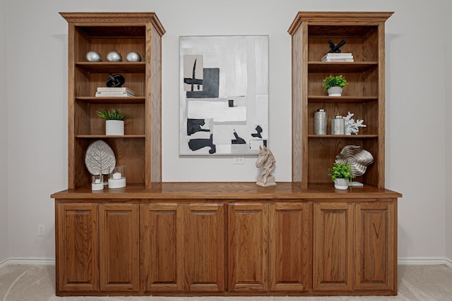 details with baseboards and carpet flooring