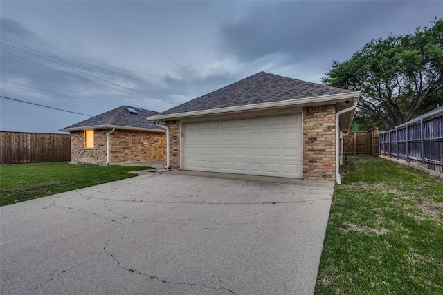 detached garage with fence