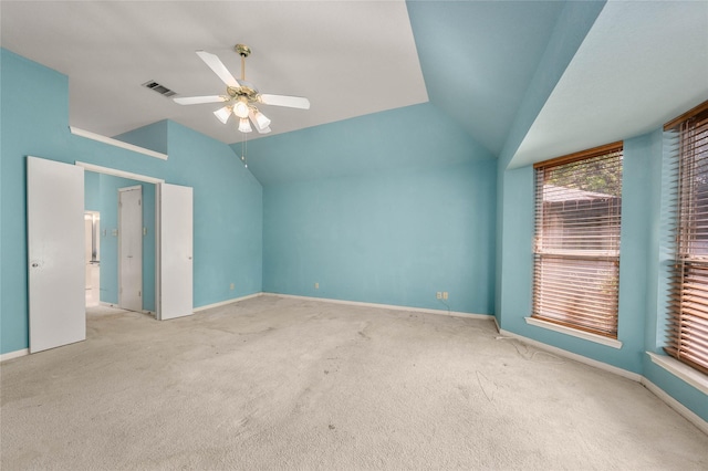 3133 Chimney Hill Dr, Waco, TX 76708 - unfurnished bedroom with baseboards, carpet, lofted ceiling, and visible vents