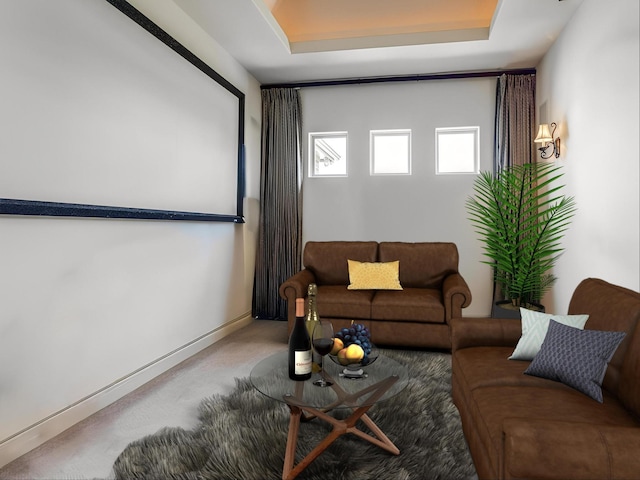 261 Chisholm Ranch Dr, Rockwall, TX 75032 - carpeted cinema room with a raised ceiling