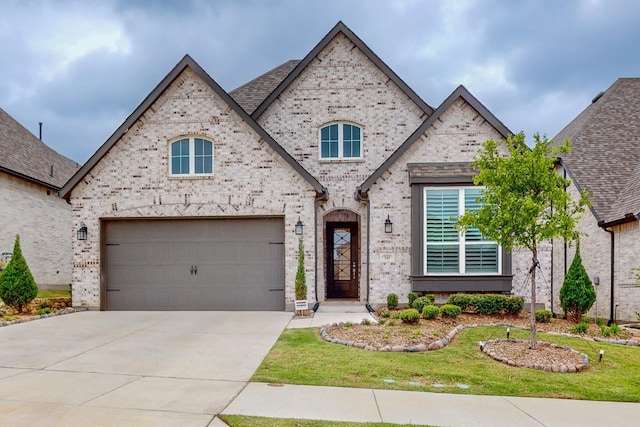 french country style house featuring concrete driveway