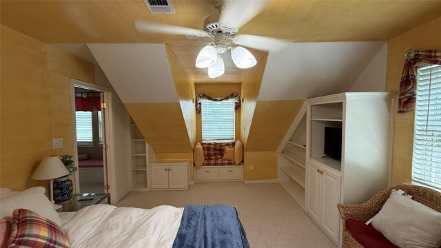 407 S Lakewood Cir, Lake Bridgeport, TX 76426 - bedroom featuring light carpet and ceiling fan