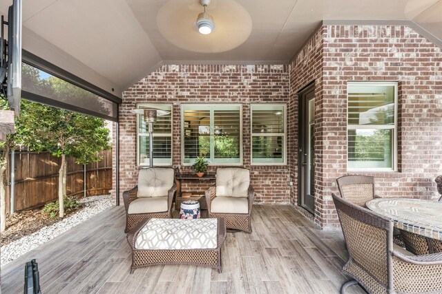 wooden deck featuring fence