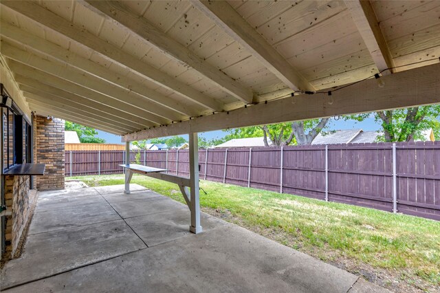 view of patio with a fenced backyard