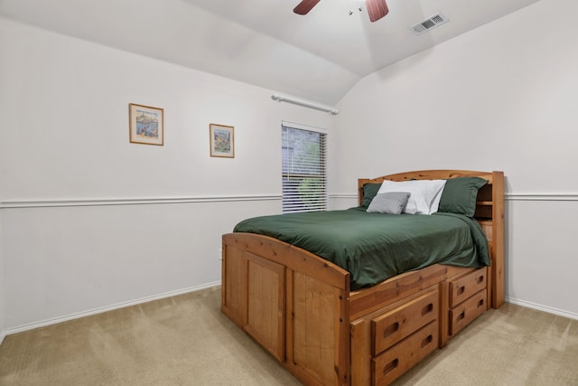 1092 Grand National Blvd, Fort Worth, TX 76179 - bedroom featuring visible vents, baseboards, lofted ceiling, and light carpet