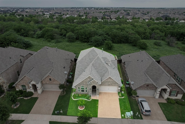aerial view with a residential view