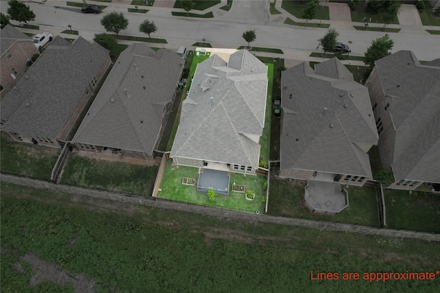 bird's eye view with a residential view